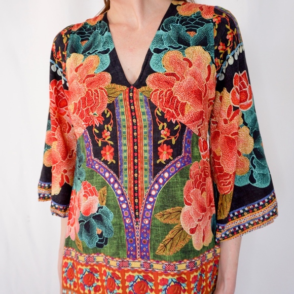 FARM RIO ANTHRO Floral Print Dress NWT 0728 - Picture 8 of 8